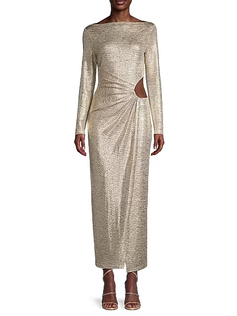 Significant Other Chloe Metallic Cutout Midi-Dress | Saks Fifth Avenue