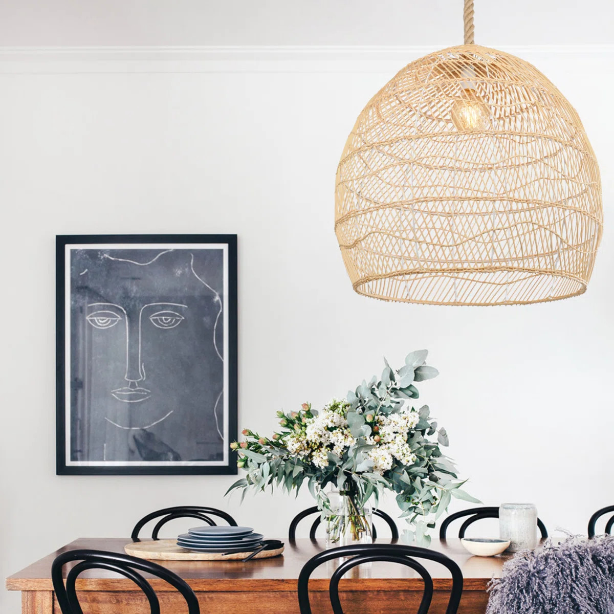 Disalvo 1 - Light Natural Rattan Single Pendant | Wayfair North America