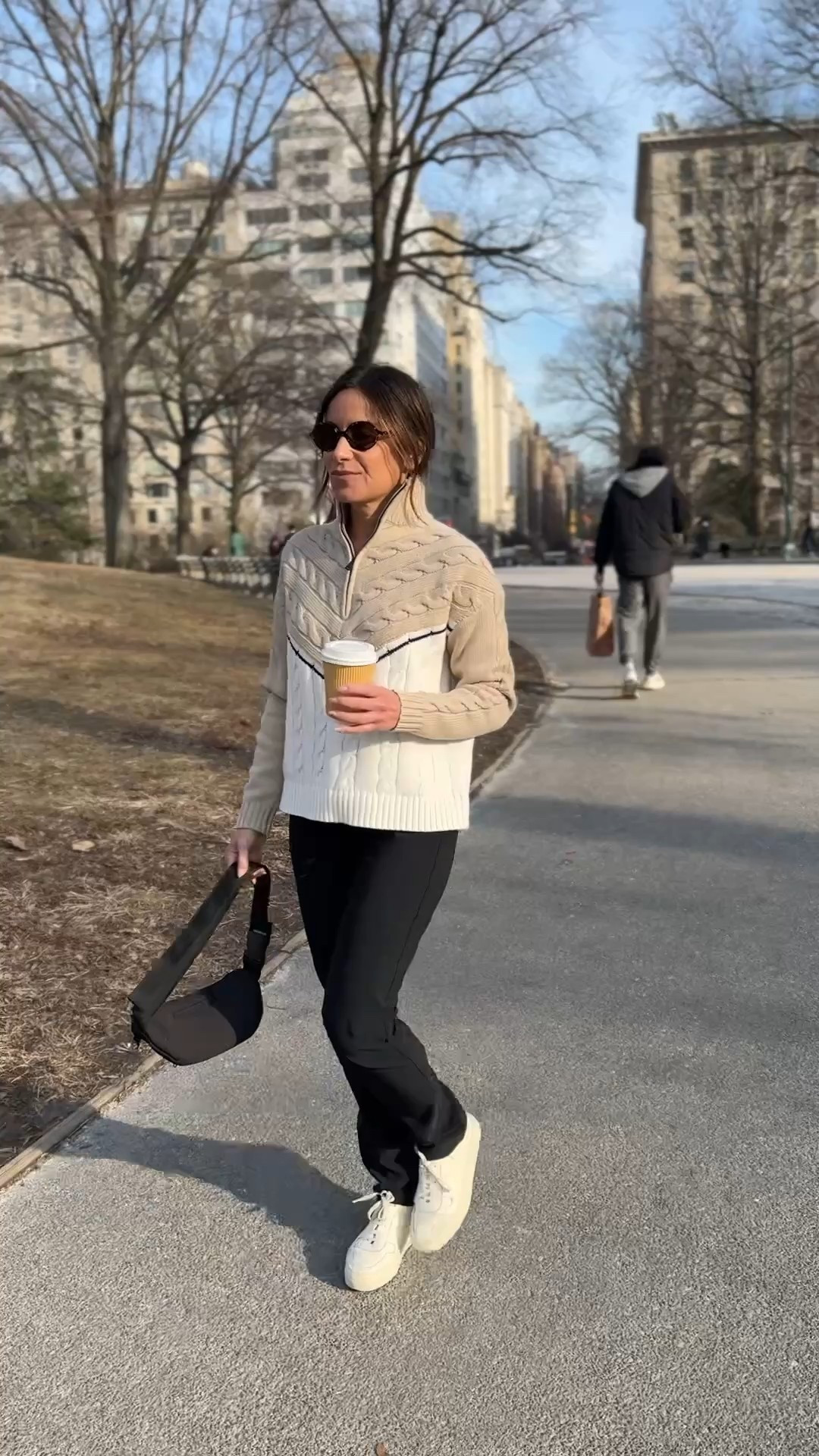 A day on the UES with my new @alpnrock pants styled 3 ways 🖤

I paired these ultra flattering pants (which didn’t require tailoring - score!) with this sporty half-zip cable knit sweater for a stroll in the park. I accessorized this with a pair of white kicks and a cup of coffee ☕️

Later that afternoon, while running errands in the neighborhood, (bought flowers 💐and popped by my favorite home accessories boutique to pick up a few gifts), 
I paired their comfy stretch pants with an elevated black knit top and classic bomber jacket (obsessed). I finished off the look with black leather ankle boots.

For an early dinner, I swapped the ankle  boots for a pair of knee high black leather boots with a lug sole and kept the knit top and bomber jacket because when it works - it works!
All the pieces are so versatile, effortless and eco-friendly.

#LTKActive #LTKTravel #LTKStyleTip
