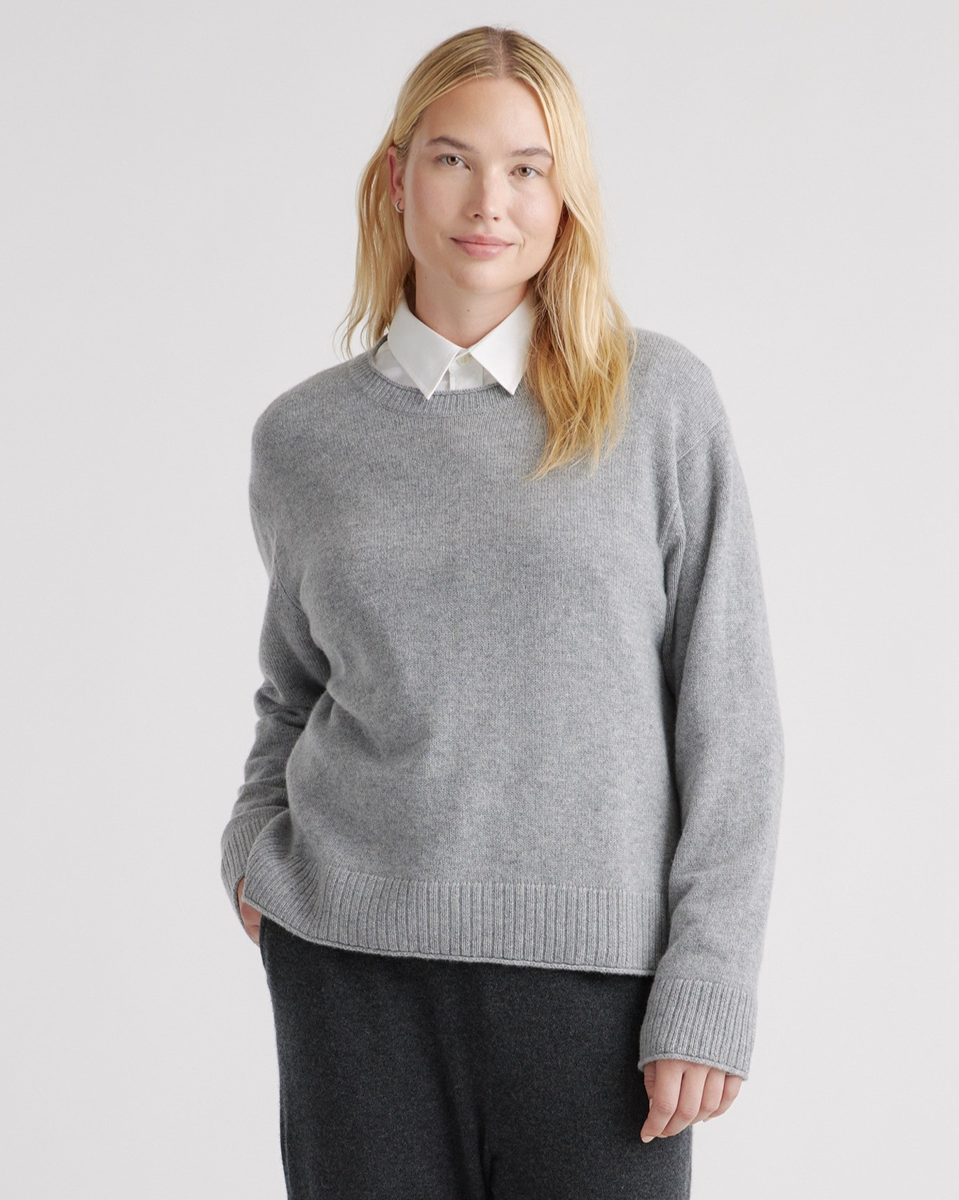 Mongolian Cashmere Boxy Crewneck Sweater | Quince