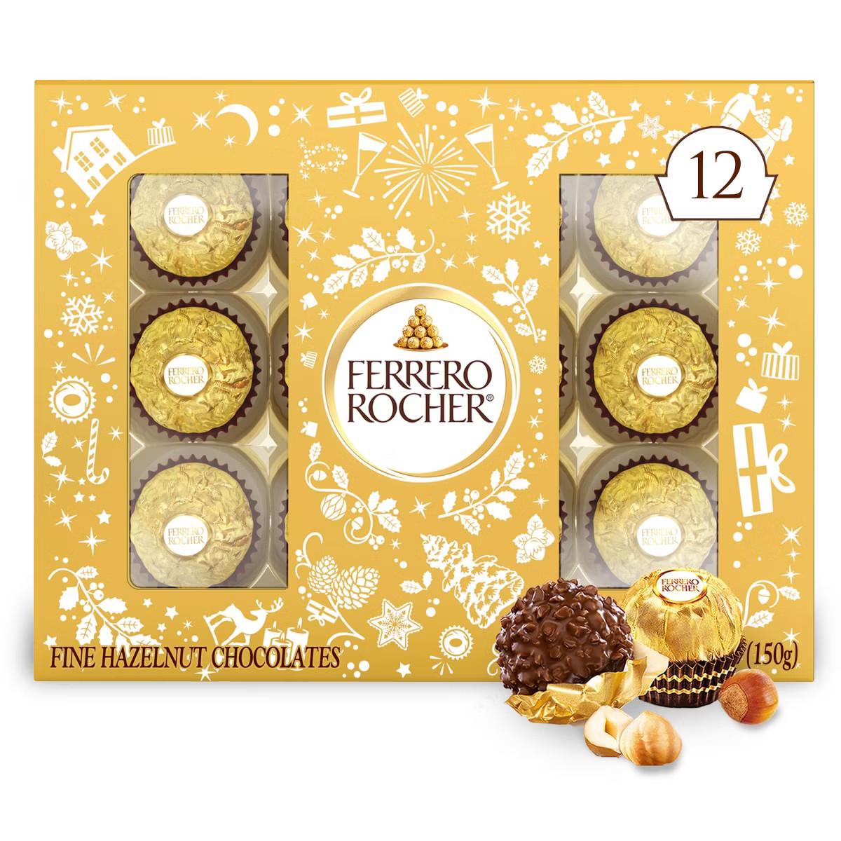 Ferrero Rocher Christmas Chocolate Gift Box - 5.3oz/12ct | Target