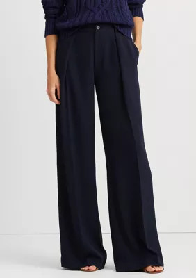 Lauren Ralph Lauren Women's Double Faced Georgette Wide Leg Pants, 10 | Belk