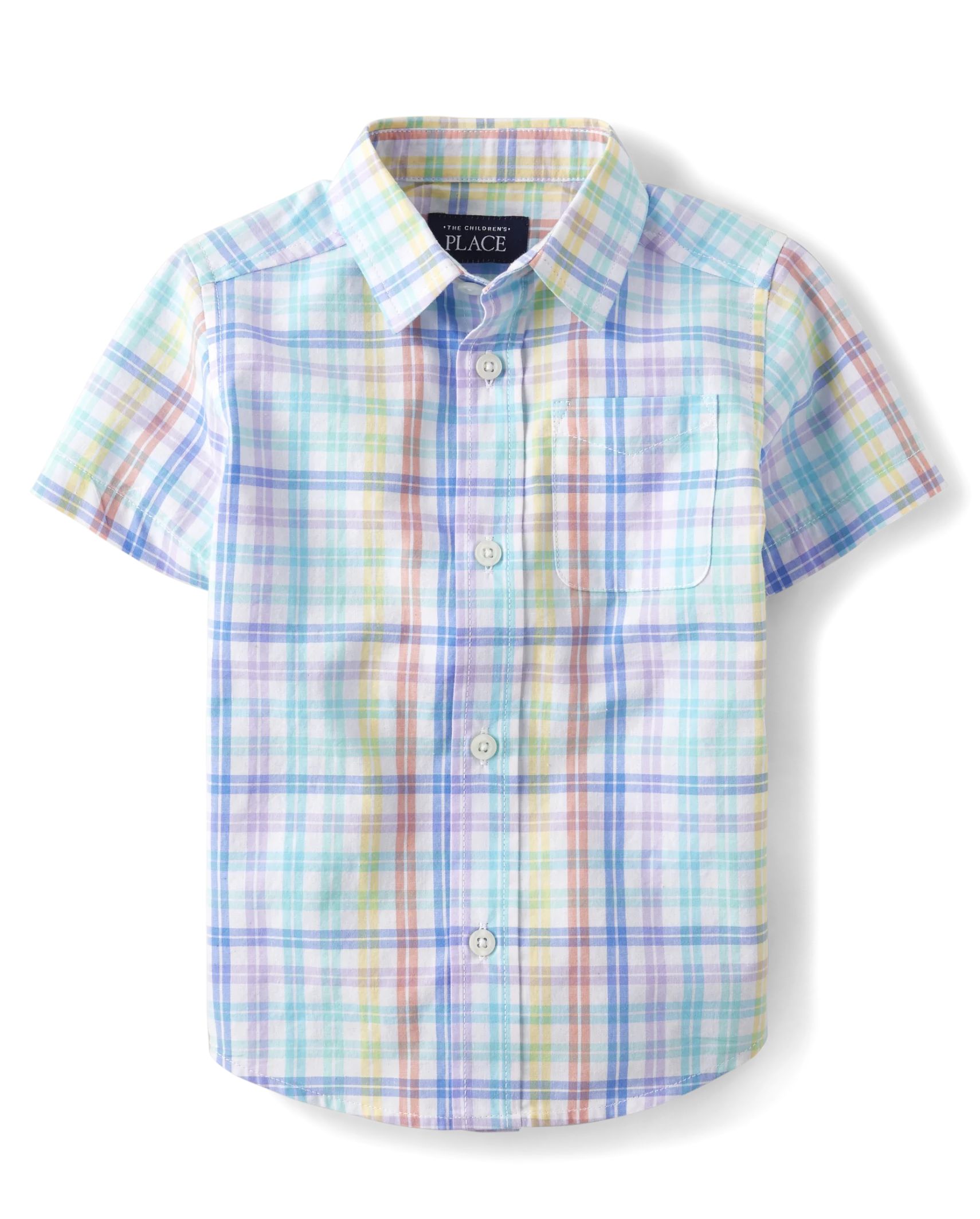 Baby And Toddler Boys Dad And Me Rainbow Gingham Poplin Button Up Shirt - multi clr | The Children's Place