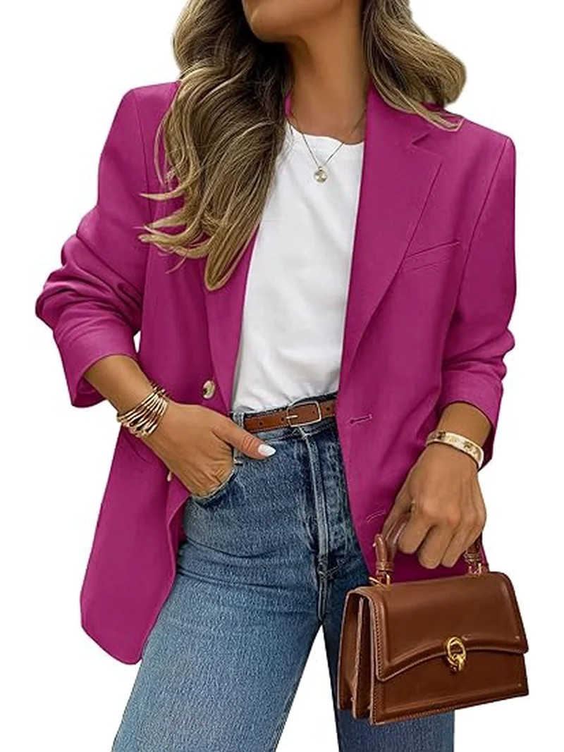 PRETTYGARDEN 2025 Blazers for Women Business Casual Long Sleeve Lapel Open Front Suit Jacket Work... | Walmart (US)