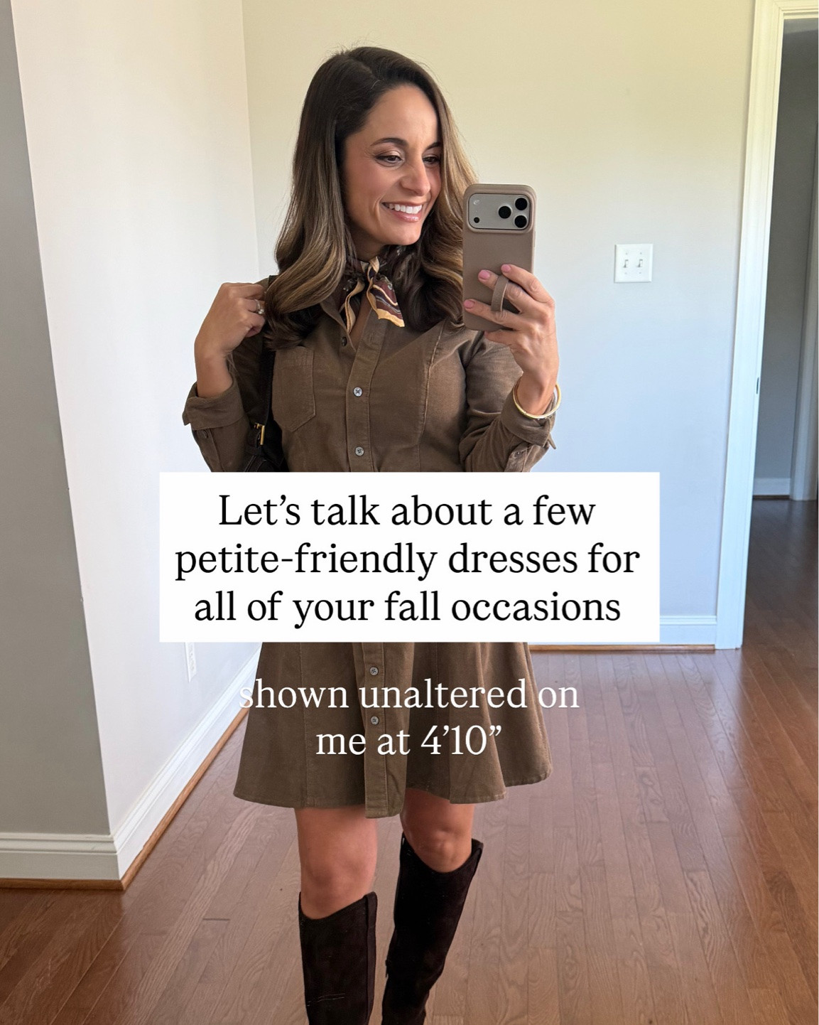 Let’s talk about a few petite-friendly dresses for all of your fall occasions! 

Dress 1 
Banana republic factory: petite xxs 
Boots (Sam Edelman): true to size, 15” shaft 

Dress 2 
Anthropologie: petite xxs - on sale today! 
Boots (Sam Edelman): true to size 15” shaft on a size 5 

Dress 3
Amazon: xs 

Dress 4 
J.Crew: xxs (also comes in petite) 
Denim top (Target): xs 
Boots (Sam Edelman): true to size 15” shaft on a size 5 

Dress 5 
Anthropologie: petite xxs 

Drsss 6
Anthropologie: petite xxs (also linking this dress in a different print that’s on sale today)

Dress 7 
ASTR: xs 

Dress 8 
BR Factory: petite xxs (size up if border on sizing)

Dress 9 
Amazon: xs - size down if you can 

For size comparison, I’m 4’10” 105lbs. My measurements are 32”, 24”, 36”. I typically wear petite xxs/00/24 and have a 25” ankle inseam and a 27.5-28” full length inseam.

#LTKPetite