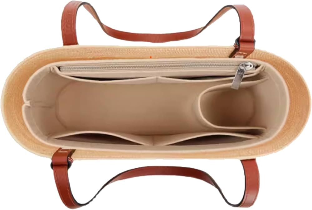 Lckaey Bag Organizer for loewe basket bag Purse Insert - Handbag Felt Insert Y097Khaki | Amazon (US)