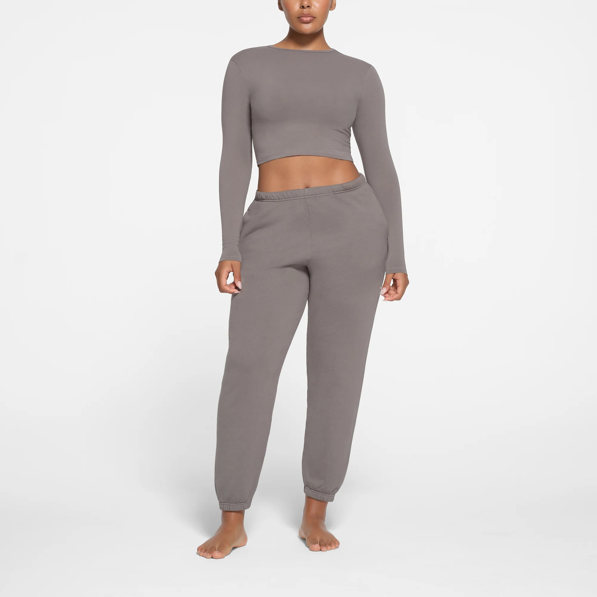 SKIMS Cropped Long Sleeve T-Shirt | Grey | 2XL | New Vintage | SKIMS (US)