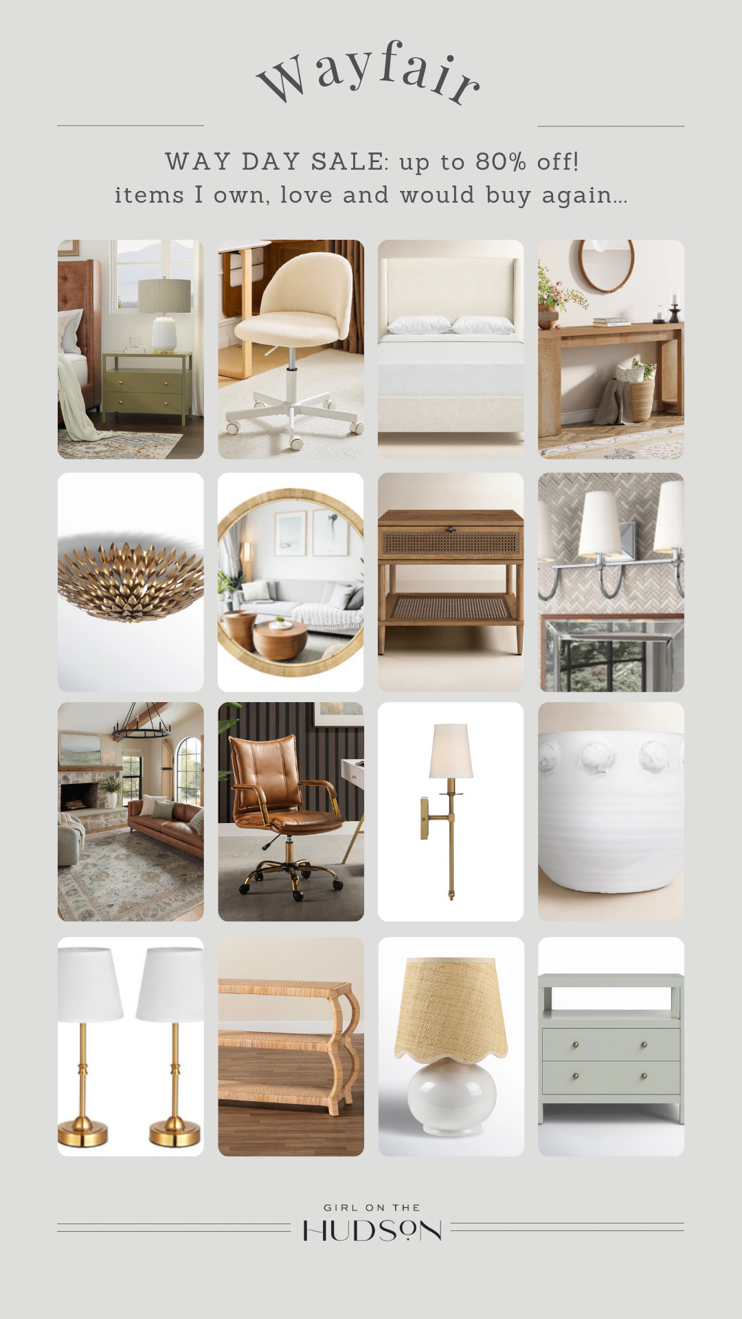 Wayfair's Way Day sale is here! Up to 80% off furniture, lighting, rugs and accessories. Linking pieces I own and love and would buy again!!  

 

#LTKdayinmylife #LTKHome #LTKSaleAlert