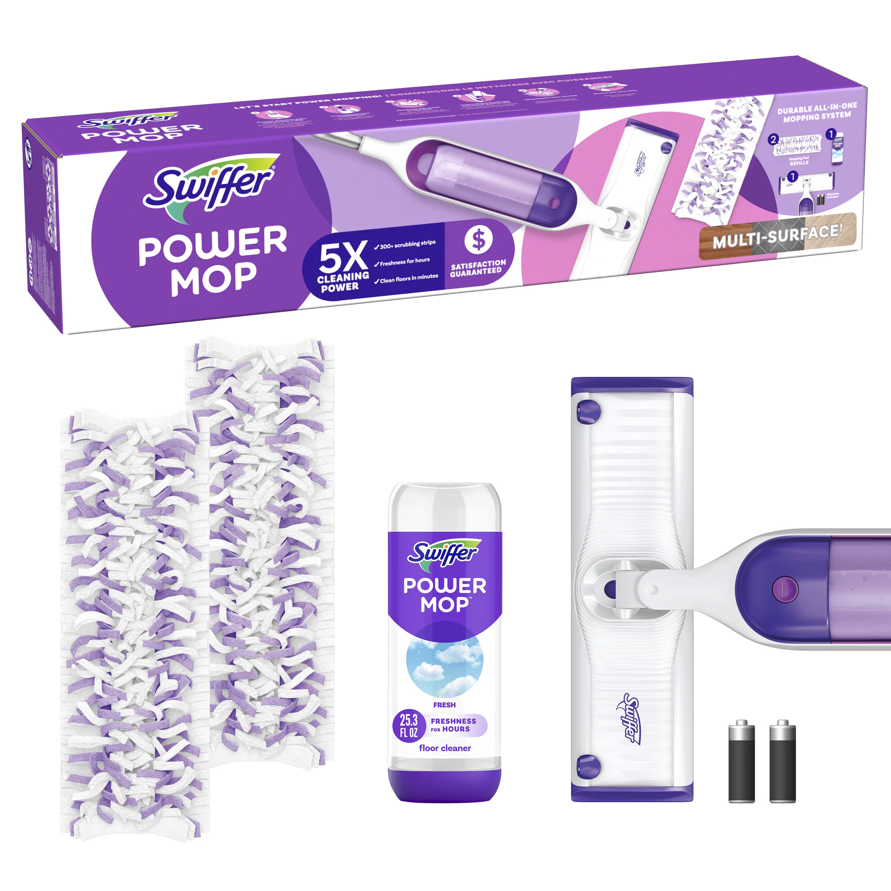 Swiffer PowerMop Multi-Surface Mop Kit for Floor Cleaning, Fresh Scent | Walmart (US)