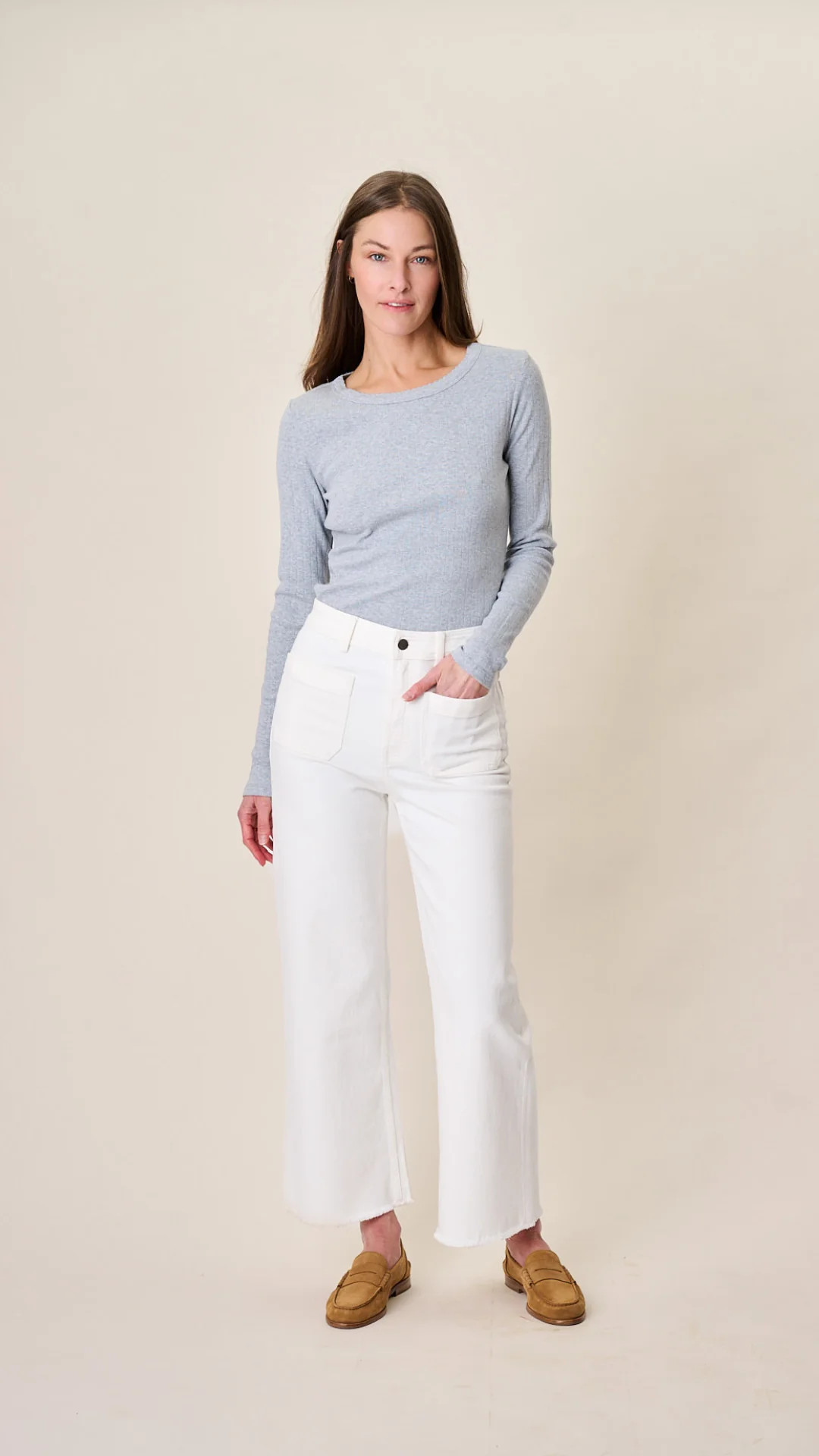 Haven High Rise Wide Leg Jean - White | Marea