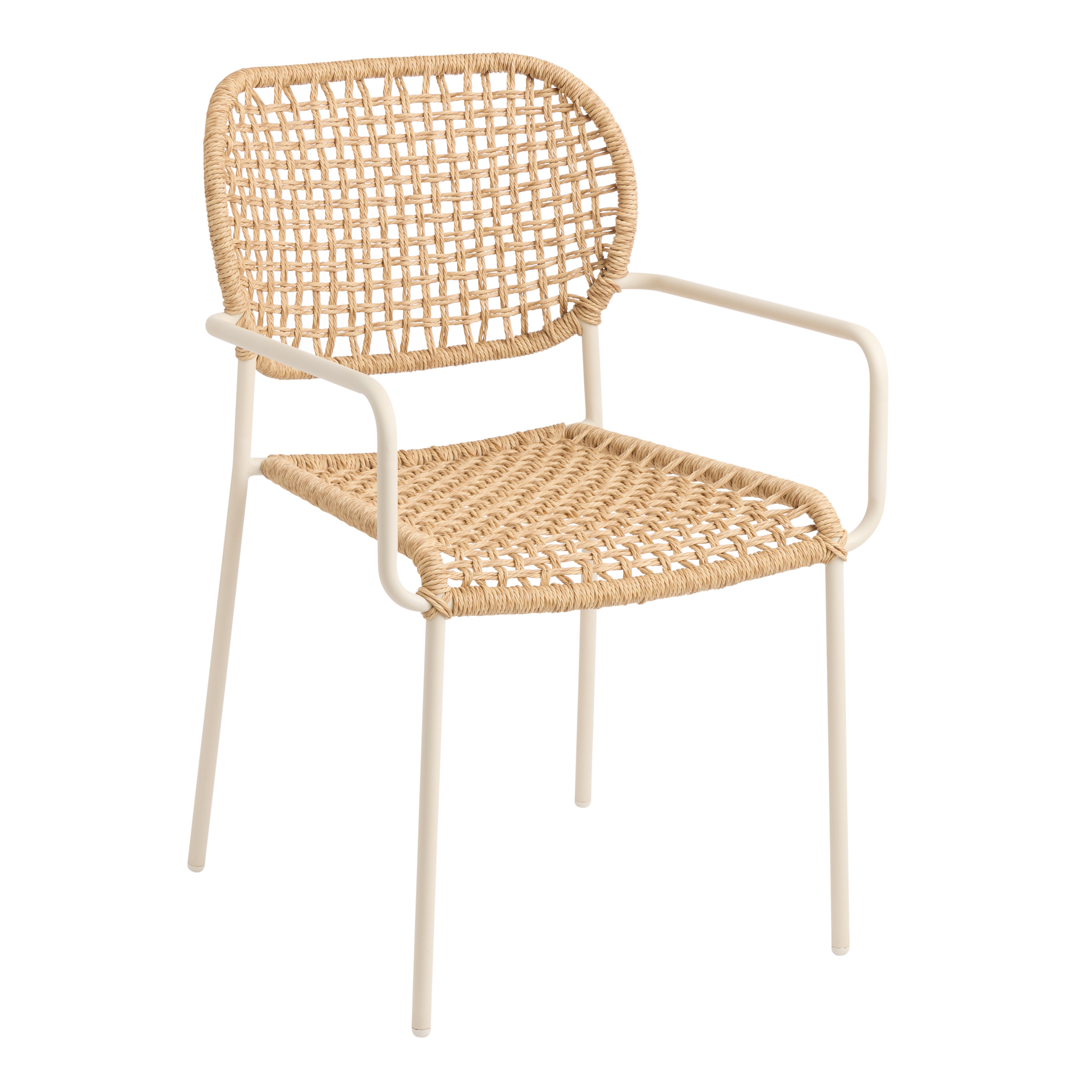 Kali Twisted Wicker Outdoor Stacking Dining Chair Set of 2 | World Market