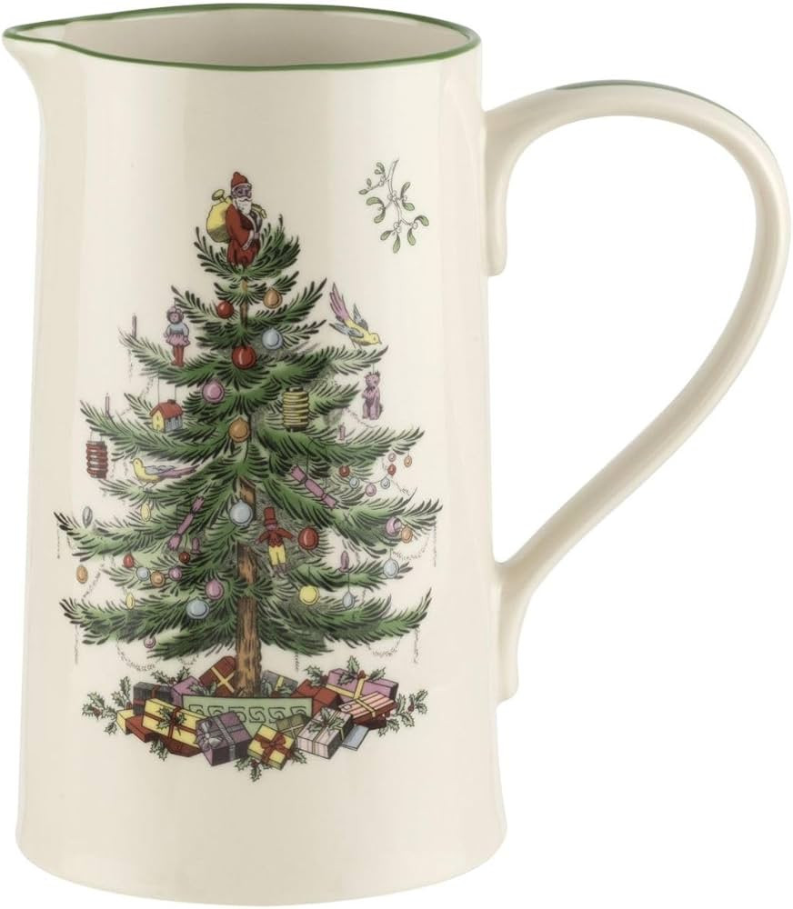 Spode Jarra de porcelana de árbol de Navidad de 32 onzas, utensilios de cocina festivos para lec... | Amazon (US)