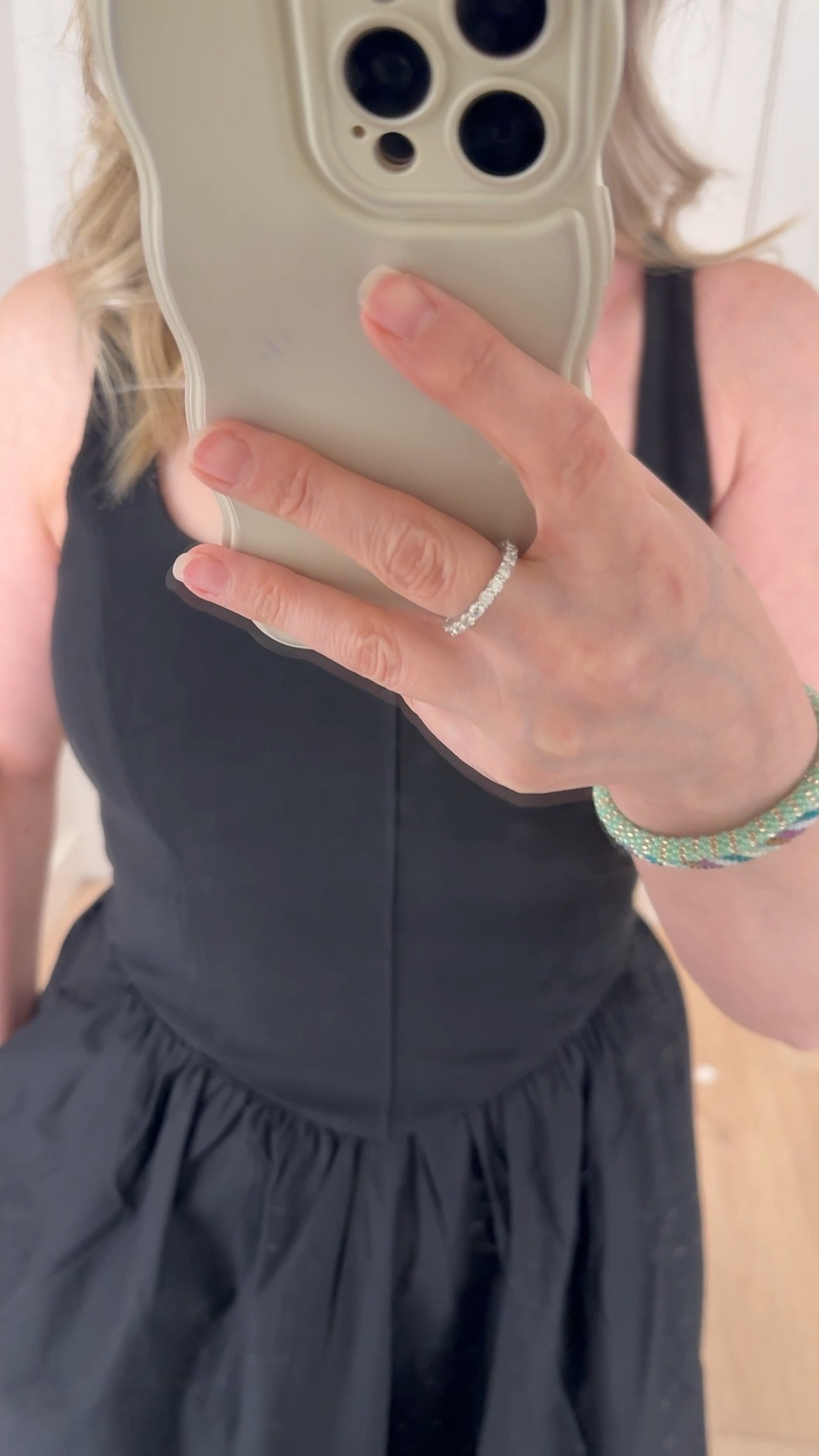 This beautiful and classy black dress is versatile enough to be dressed up or down. It features a bustier-inspired seamed stretch cotton bodice and a cotton poplin skirt, creating a modern romantic look. Fits tts, 50% off now. 

#LTKOver40 #LTKSeasonal #LTKSaleAlert