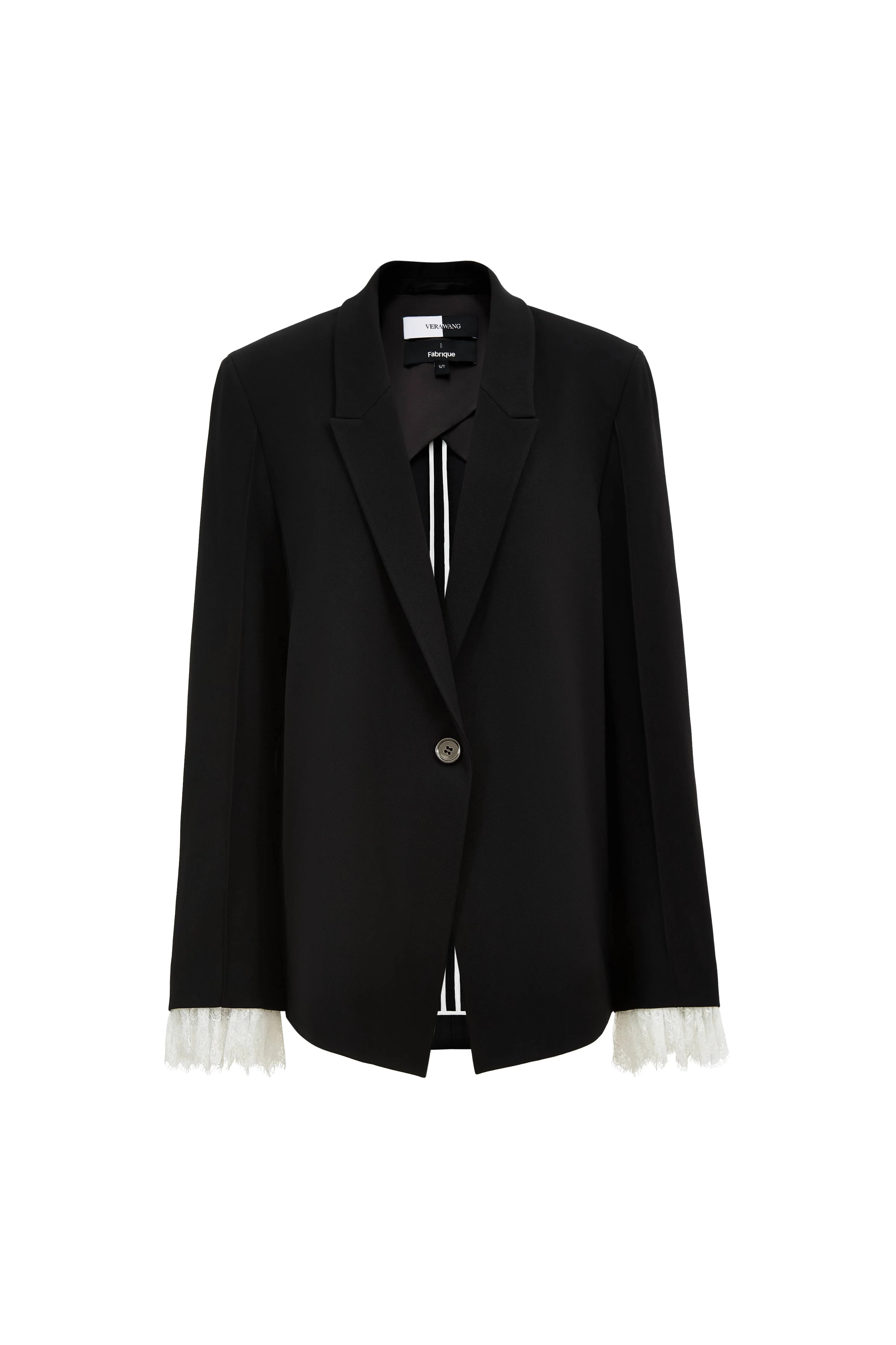 Lace Blazer With Detachable Lace Cuffs in Acetate Twill | Fabrique