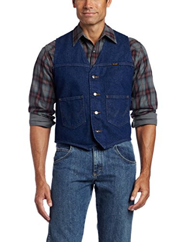 Wrangler Men's Unlined Vest, Denim, Large | Amazon (US)