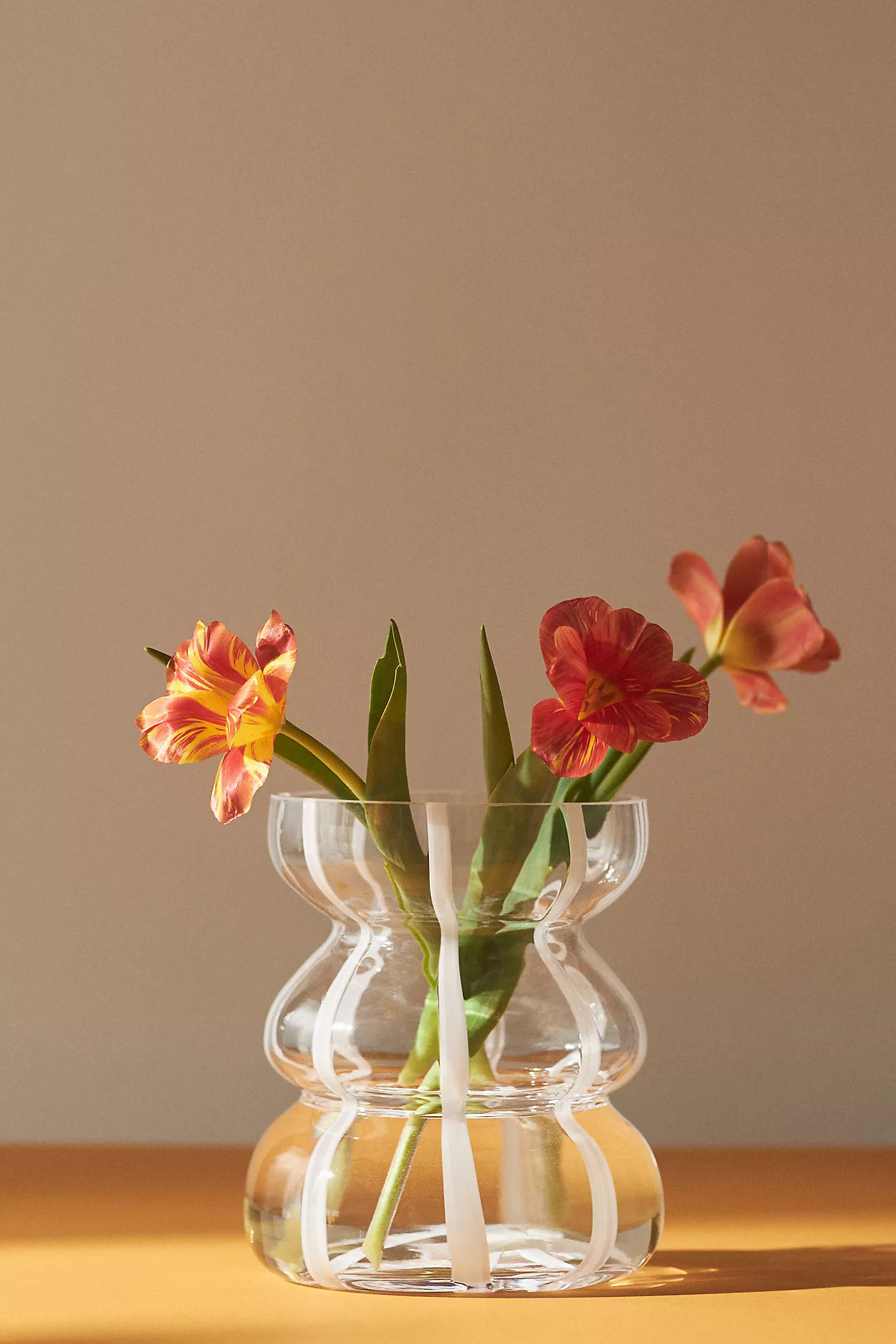 Vase rayé en verre transparent | Anthropologie (EU)