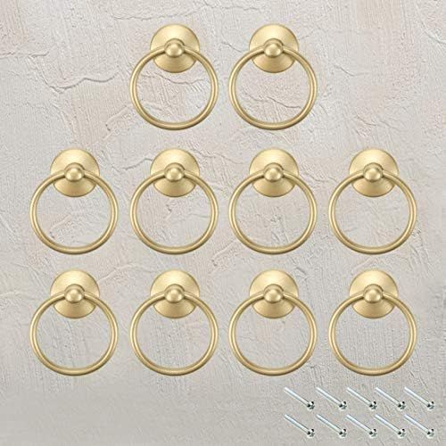Ring Pulls Handles FarBoat 10Pcs Cabinet Ring Knobs Metal for Dresser Drawer Cupboard Antique Uphols | Amazon (US)