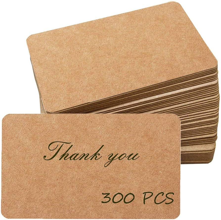Primbeeks 300pcs Premium Blank Kraft Double-sided Available Word Card, 3.5x 2.2 inch for Business... | Amazon (US)