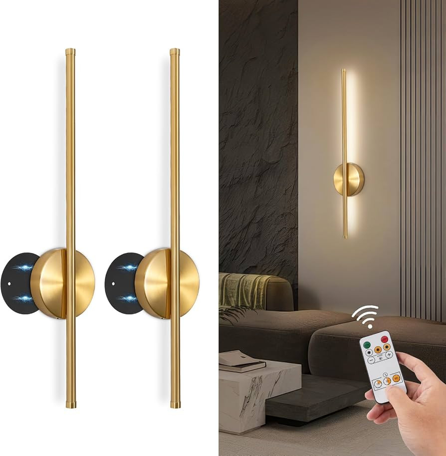 TaoFiaCo Battery Operated Wall Sconces Set of Two,Rechargeable Wall Sconces Set of 2 with Remote ... | Amazon (US)