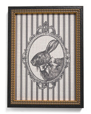 12x16 Bunny Pin Striped Framed Wall Art | Marshalls