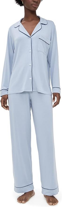 Eberjey Gisele Classic Women's Pajama Set | Long Sleeve Shirt + Long Pants | Amazon (US)