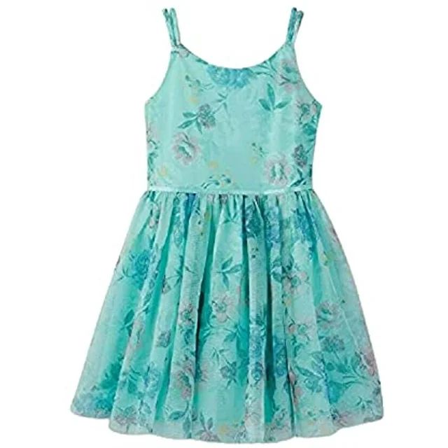 Zenzi Girl's Floral Print Dress - Aqua Blue (S) | Walmart (US)