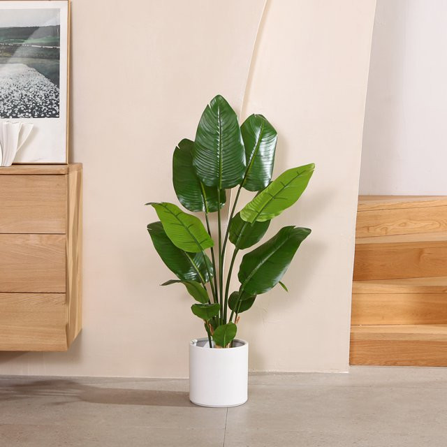 3FT Artificial Bird of Paradise Plant, Tall Fake Plants, Fake Tree of 14 Leaves for Indoor, Faux ... | Walmart (US)