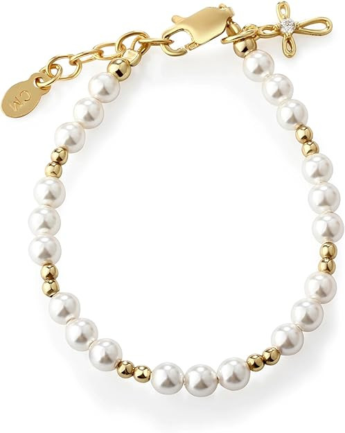 Cherished Moments Children's 14K Gold-plated Bracelet and/or Necklace with Simulated Pearls and C... | Amazon (US)