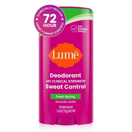 Lume Deodorant Plus Sweat Control - Smooth Solid Stick - Clinical Strength Antiperspirant - Fresh Spring - 2.6oz | Walmart (US)