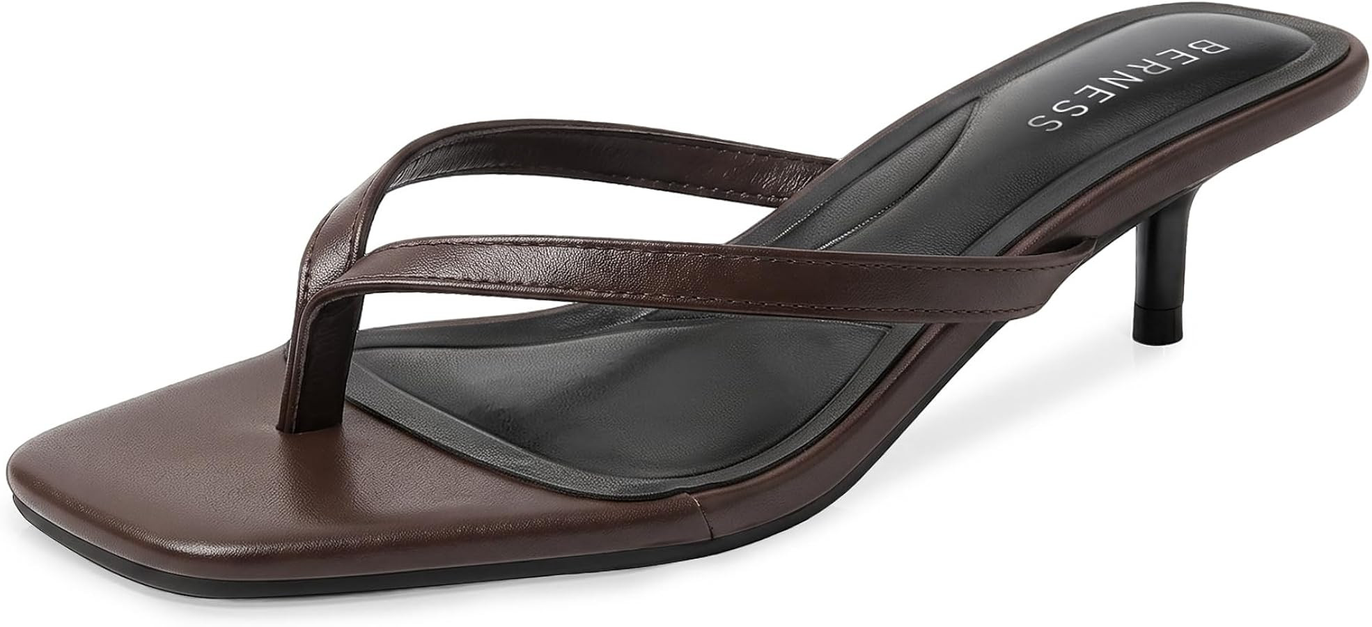 Berness Flip Flop Kitten Heels for Women 1.5-Inch Square Open Toe Thong Heeled Sandals, Comfortab... | Amazon (US)