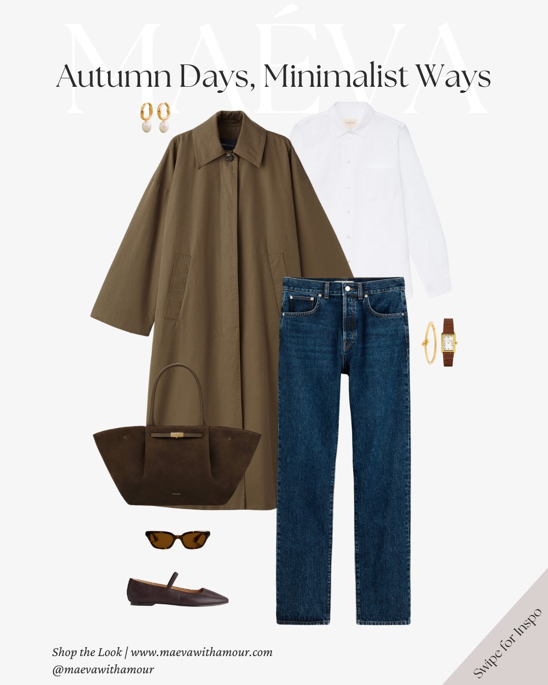 Autumn Days, Minimalist Ways: 4 Timeless Outfits for Fall 🤎 This edit blends classic coats, polished knits, denim, and warm neutrals into minimalist layers you’ll reach for again and again this season ✨

Which look is your favorite? 

🤎 Adore this capsule? Comment SHOP to receive a DM with the link or head to the link in bio to shop the outfits & more! 

✨ Discover the latest article about this edit and French-inspired style at maevawithamour.com

👉 Save & Follow to discover French-inspired style and wardrobe tips, designed to elevate your everyday fashion!

With Amour, M.

#minimaliststyle #styleinspo #autumnoutfits #modeloffduty 

#LTKTravel #LTKSeasonal #LTKStyleTip