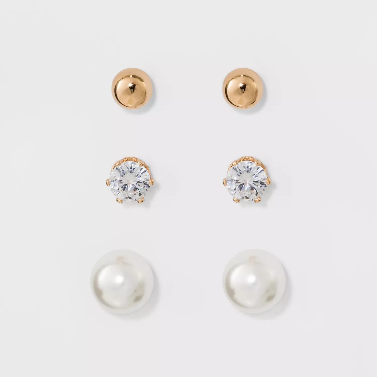 Stud Earring Set 3ct - A New Day™ | Target