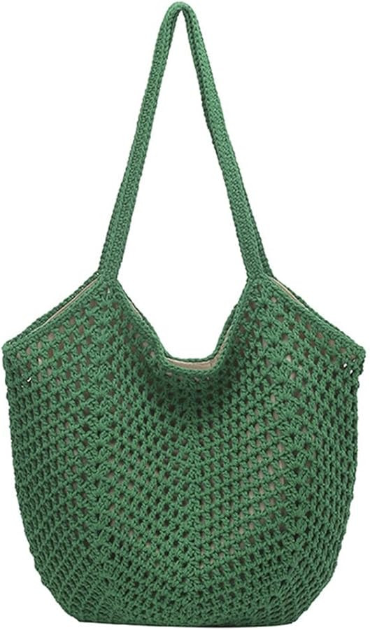 Beach Tote Bag for Women Crochet Purse Large Summer Hobo Woven Shoulder Handbag for Vacation | Amazon (US)