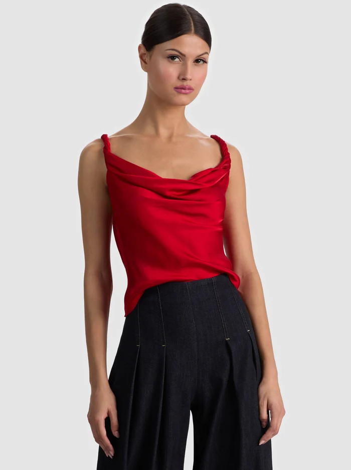 MONIQUE TWIST STRAP TANK | Alice + Olivia
