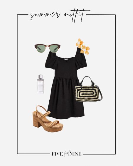 Affordable summer outfit, cork wedges, little black dress 

#LTKunder50 #LTKSeasonal