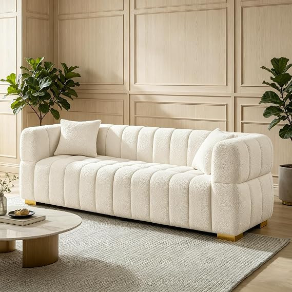 90.94”Cloud Sofa Couch, Modern Deep Seat Boucle Sofa, Oversized Upholstered 3-Seater Comfy Couc... | Amazon (US)