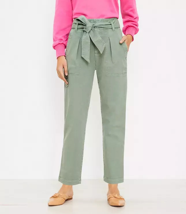 Tie Waist Straight Pants | LOFT