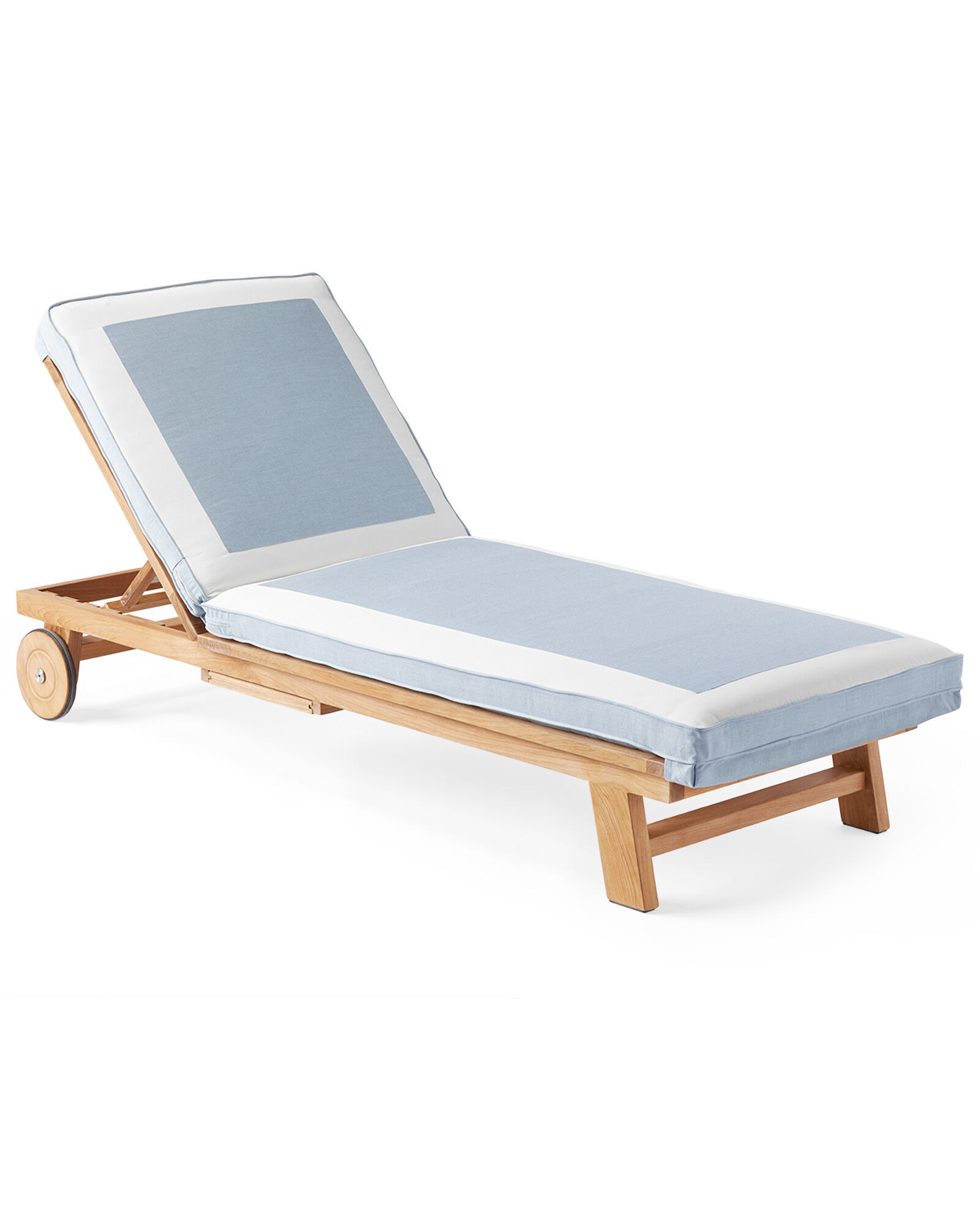 Crosby Teak Chaise - Sunbrella® Border Frame | Serena and Lily