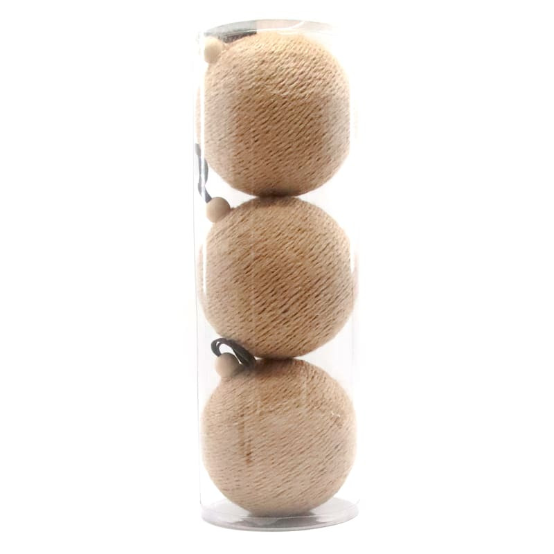 3-Count Yarn Wrapped Shatterproof Ornaments, 5.9" | At Home