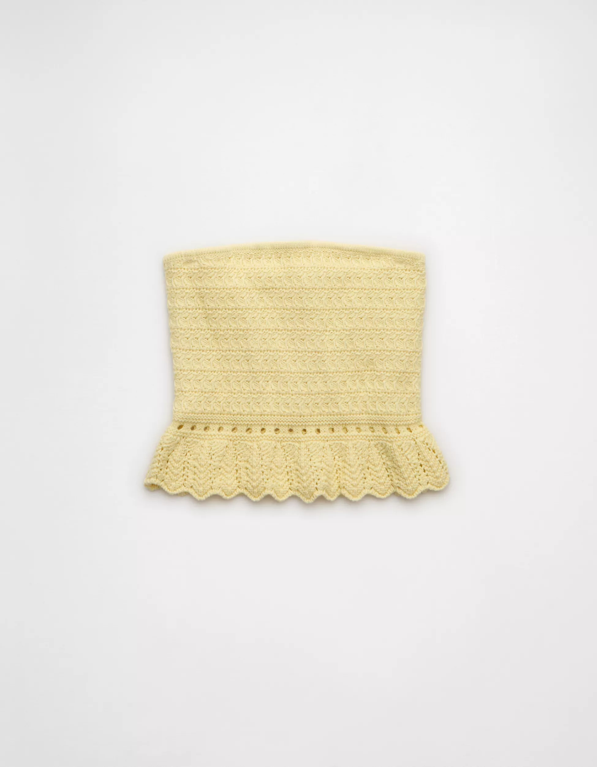 AE Crochet Cropped Peplum Tube Top | American Eagle Outfitters (US & CA)