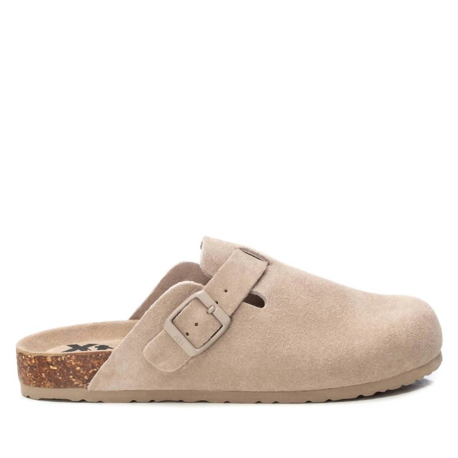 Women's Suede Clogs In Beige | Shop Simon