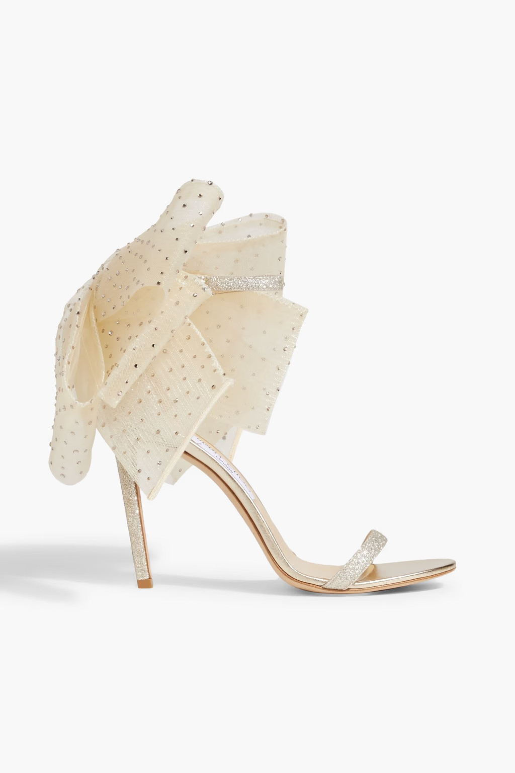 Aveline 100 bow-detailed glittered woven sandals | The Outnet (US and CA)