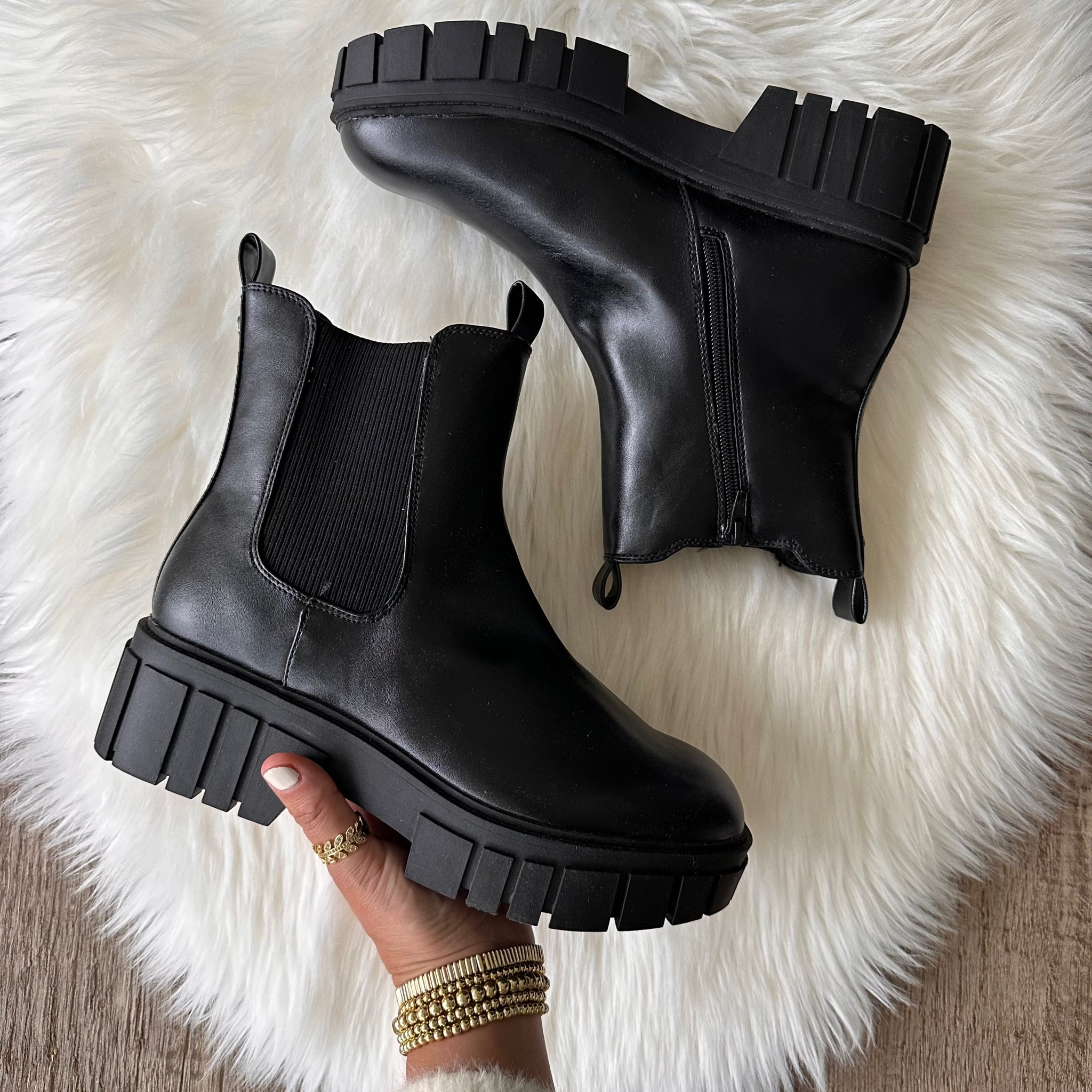 Madden NYC Women's Chunky Lug Chelsea Boots
