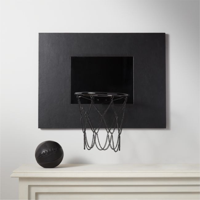 Black Leather Basketball Hoop | CB2