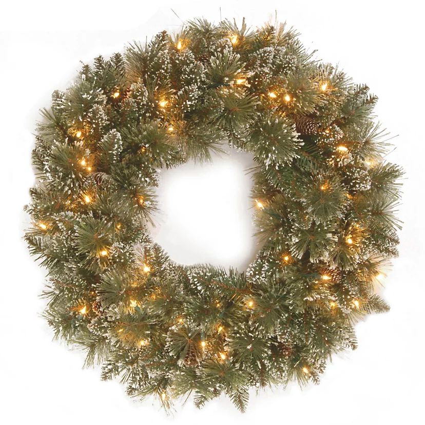 National Tree Company 24-in. Pre-Lit Artificial Pine Glitter Christmas Wreath | Kohl's