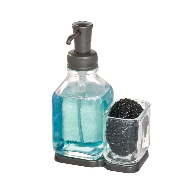 Better Homes & Gardens Kendall Soap Pump and Sponge Caddy, 3.25" x 5.75" x 8.25", Clear | Walmart (US)