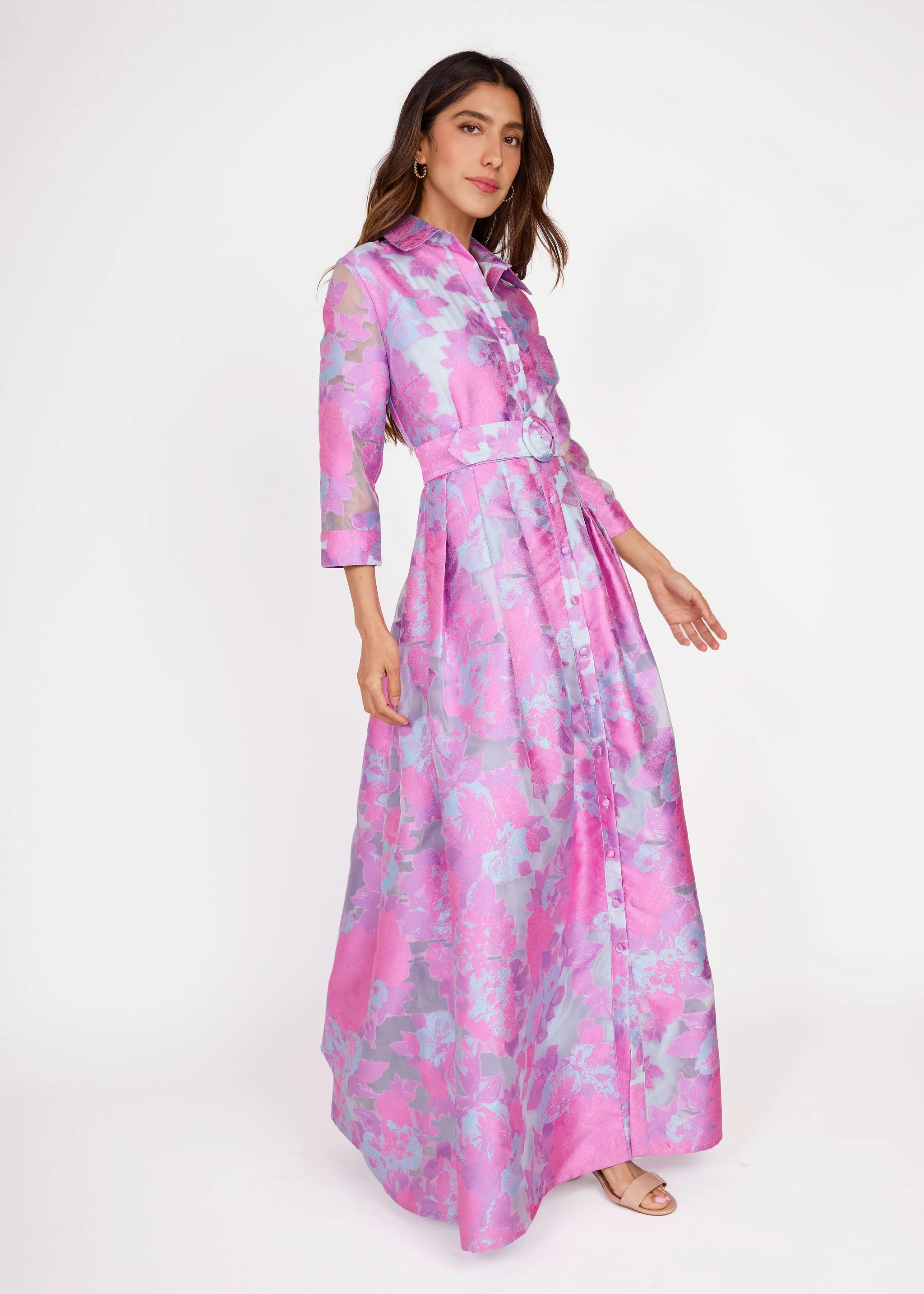 Cecilia Gown Pink Sky Gardenia Organza | Abbey Glass