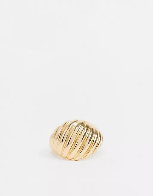 ASOS DESIGN ring with twist design in gold tone | ASOS (Global)