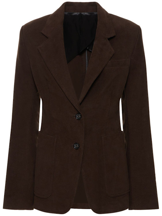 Cinched-waist moleskin cotton blazer | Luisaviaroma