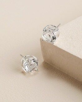 Silvertone Simulated Crystal Stud Earrings | Chico's